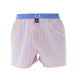 McAlson boxershort blauw oranje ruitjesprint met comfortabele pasvorm en blauwe boord.