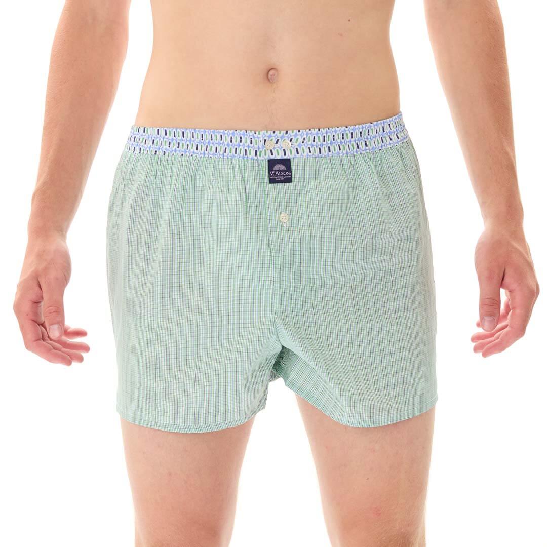 Mc Alson Boxershort met binnenbroek Checkered Green M5369 groen, stijlvolle en comfortabele boxershort in groen met print.