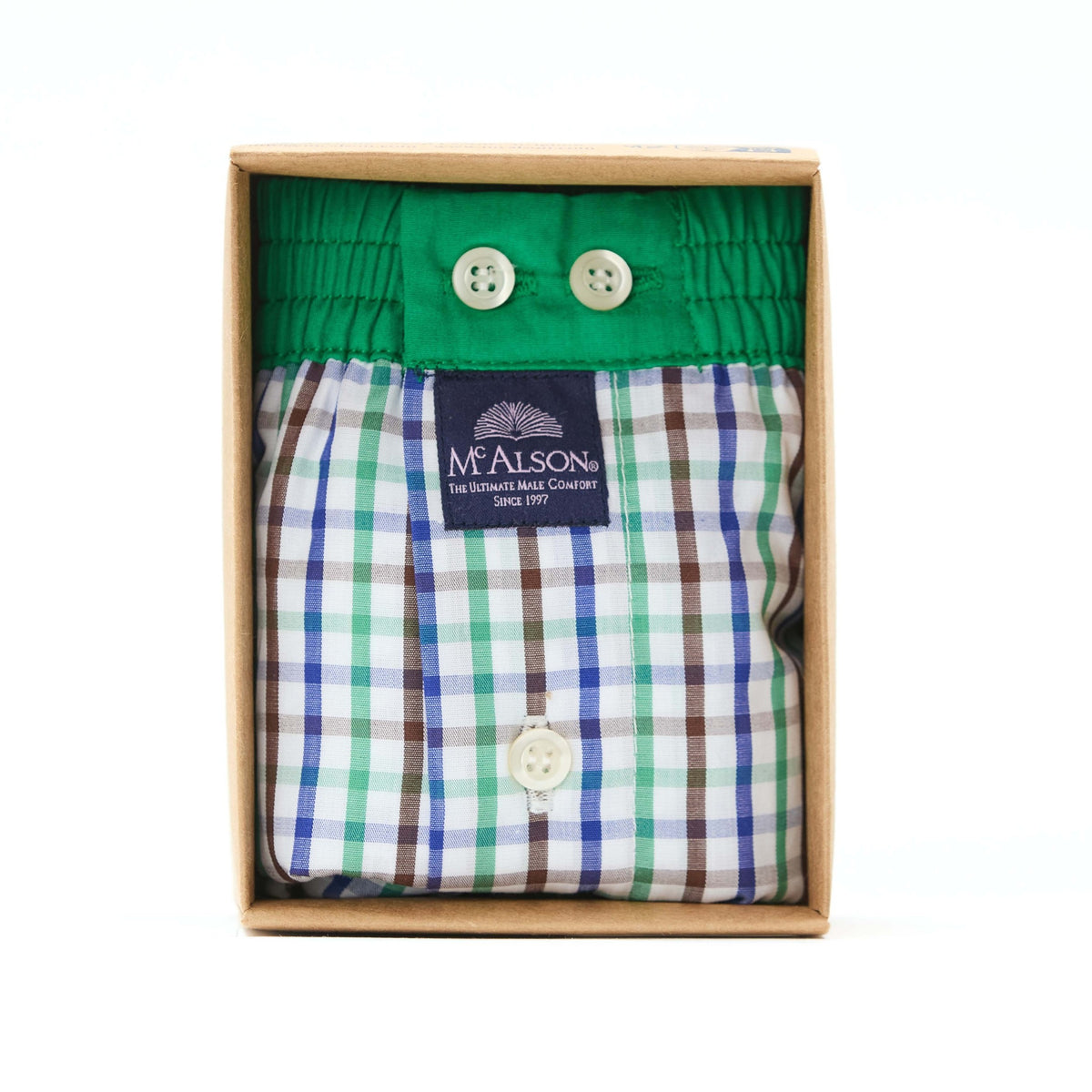 McAlsonBoxershortmetbinnenbroekCheckeredblueengreenM5403groen__1