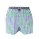McAlson boxershort met ruitjesprint in groen en blauw, comfortabele pasvorm en paisley boord.