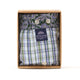 McAlson boxershort in blauw-groen ruitjes met paisley boord, stijlvol en comfortabel in geschenkdoos.