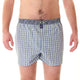 McAlson boxershort in blauw groene ruitjesprint met paisley boord, ideaal voor stijl en comfort.