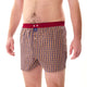 McAlson boxershort in blauw-geel met ruitjes en donkerrode boord, model M5221, voor stijlvolle comfort.
