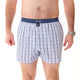 McAlson boxershort in lichtblauw met ruitjes en donkerblauwe boord, stijlvolle en comfortabele ondergoed.