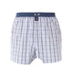 McAlson boxershort in blauw met ruitjesprint en donkerblauwe boord, stijl en comfort in één.