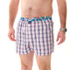 Roze blokjesprint boxershort met gekleurde boord, stijlvol en comfortabel, geschikt voor dagelijks gebruik.