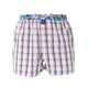 McAlson boxershort in roze en navy blokjesprint met kleurrijke boord, biedt stijl en comfort.