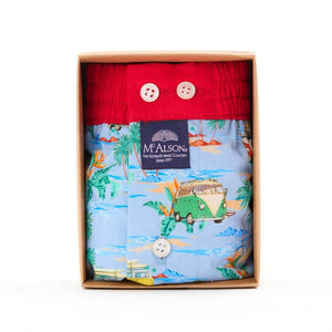 Mc Alson Boxershort met binnenbroek Coastal Camper light blue M5338 blauw in verpakking.