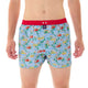 Mc Alson Boxershort met binnenbroek Coastal Camper light blue M5338 blauw met camperprint en rode boord.