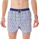 McAlson Boxershort met binnenbroek Daisies Blue M5169 in lichtblauwe kleur met margrietprint en donkerblauwe boord.