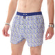 McAlson Boxershort met binnenbroek Daisies Blue M5169 met bloemenprint in lichtblauw en donkerblauwe boord.