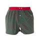 McAlson Boxershort met binnenbroek Diamonds green M5247 met diamantprint en rode boord.
