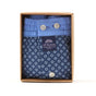 McAlson Boxershort met binnenbroek Diamonds navy M5249 in verpakking met blauwe boord en diamantprint.