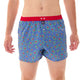 Mc Alson Boxershort met binnenbroek Flower Power Blue M5353 blauw met bloemenprint en rode boord