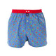 Mc Alson Boxershort met binnenbroek Flower Power Blue M5353 blauw met bloemenprint en rode boord.