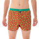 Mc Alson Boxershort met binnenbroek Flower Power Red M5354 rood met bloemenprint en groene boord.