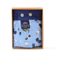 Lichtblauwe McAlson boxershort met gameconsole print en donkerblauwe boord in verpakking