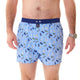 Lichtblauwe McAlson boxershort met gameconsole print, onzichtbaar steunsysteem en comfortabele pasvorm.