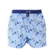 Lichtblauwe McAlson boxershort met gameconsole print en donkerblauwe boord, onzichtbaar intern steunsysteem.