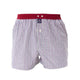 McAlson boxershort in blauw met Gingham-print en bordeaux boord, comfortabele fit en inside support.