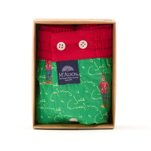 McAlson Boxershort met binnenbroek King's Guard green M5268 in cadeauverpakking met rode boord en Kings Guardprint.