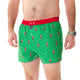 McAlson Boxershort met binnenbroek King's Guard green M5268, groene boxershort met Kings Guardprint en rode boord.