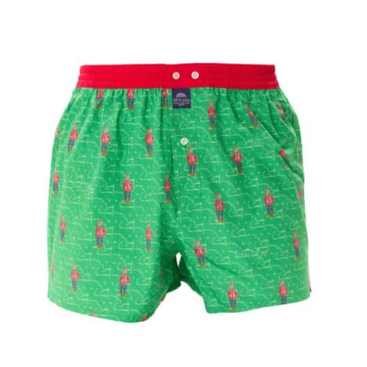 McAlson Boxershort met binnenbroek King's Guard green M5268 met patroon en rode boord.
