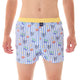 Mc Alson Boxershort met binnenbroek La Dolce Vita Light Blue M5352 blauw met Italiaanse print en gele boord.