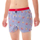 Mc Alson Boxershort met binnenbroek La Dolce Vita Navy M5351 marine met Italiaanse print en rode boord.