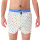 Witte boxershort met hartjesprint en lichtblauwe boord voor heren, model McAlson Love Stories M5182.