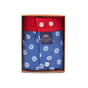 Mc Alson boxershort met madeliefjesprint in blauwe verpakking met rode tailleband, voorzien van intern steunsysteem.