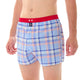 Mc Alson Boxershort met binnenbroek Madras Blue M5330 blauw met ruitjesprint en rode boord