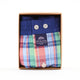 Mc Alson Boxershort met binnenbroek Madras Green, Red & Blue M5331 blauw in verpakking.