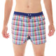 Mc Alson Boxershort met binnenbroek Madras Green, Red & Blue M5331 blauw voor heren, gekleurde plaid print, comfortabele pasvorm.