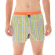 Mc Alson Boxershort met binnenbroek Madras Green multi M5328 groen, comfortabel, groene ruitjesprint met oranje boord