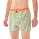 Mc Alson Boxershort met binnenbroek Madras Green multi M5328 groen met ruitjesprint en oranje boord