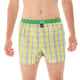 Mc Alson Boxershort met binnenbroek Madras Yellow multi M5326 geel, gele wijde boxershort met ruitenprint.