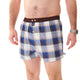 McAlson boxershort met ruitjesprint in blauw, groen en bruin, biedt stijl en comfort met invisibele steunsysteem.
