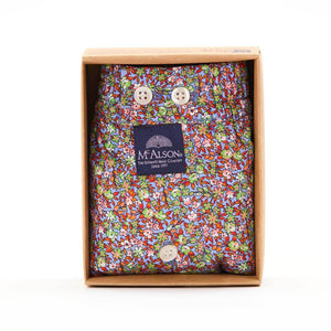 Mc Alson Boxershort met binnenbroek Meadow Flowers Blue & Green M5366 blauw in verpakking met bloemetjesprint.