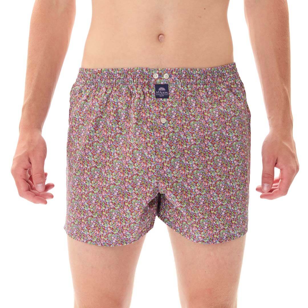 Mc Alson Boxershort met binnenbroek Meadow Flowers Blue & Green M5366 blauw voor heren met bloemenprint.