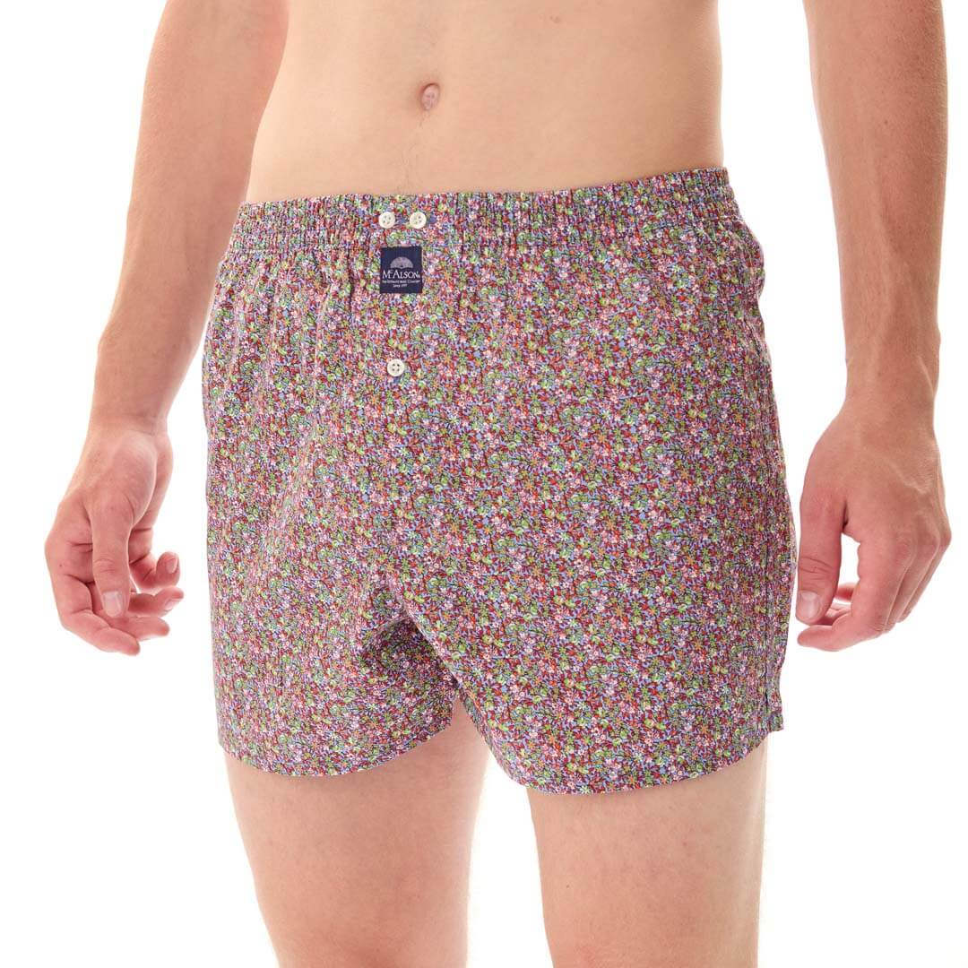 Mc Alson Boxershort met binnenbroek Meadow Flowers Blue & Green M5366 blauw met bloemetjesprint