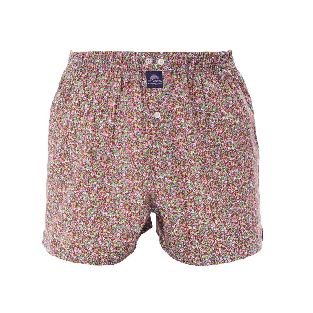 Mc Alson Boxershort met binnenbroek Meadow Flowers Blue & Green M5366 blauw met kleurrijke bloemetjesprint