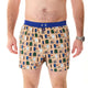 McAlson Boxershort met binnenbroek Modern Man Essentials beige M5257 voor heren met stijlvolle print en blauwe boord.