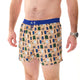 McAlson Boxershort met binnenbroek Modern Man Essentials beige M5257 met leuke print en blauwe boord