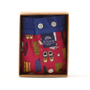 McAlson Boxershort met binnenbroek ModernMan Essentials burgund M5258 in geschenkdoos met leuke print.