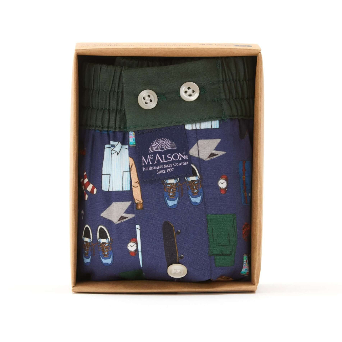 McAlson Boxershort met binnenbroek Modern Man Essentials navy M5256 in verpakking