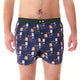 McAlson Boxershort met binnenbroek Modern Man Essentials navy M5256 in blauw met leuke print en donkergroene boord.