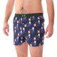 McAlson Boxershort met binnenbroek Modern Man Essentials navy M5256 met leuke print en donkergroene boord.