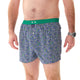 McAlson blauwe paisley boxershort met groene boord voor heren, comfortabel en stijlvol, met inside support.