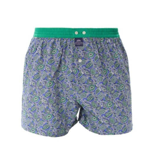 McAlson boxershort met paisleyprint in blauw en groen, comfortabel en stijlvol, ideaal voor elke man.